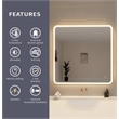 Elegant Kitchen and Bath 42 Round Led Front & Backlit Wall Mirror in Satin Gold