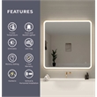 Elegant Kitchen and Bath 42 Round Led Front & Backlit Wall Mirror in Satin Gold