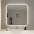 Elegant Kitchen and Bath 42 Round Led Front and Backlit Wall Mirror in Silver