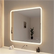 Elegant Kitchen and Bath 42 Round Led Front and Backlit Wall Mirror in Silver