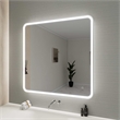 Elegant Kitchen and Bath 42 Round Led Front and Backlit Wall Mirror in Silver