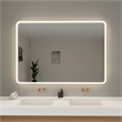 Elegant Kitchen and Bath 60 Round Led Front & Backlit Wall Mirror in Satin Gold