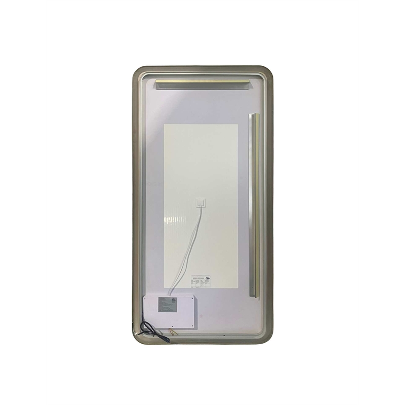 Elegant Kitchen and Bath 60 Round Led Front & Backlit Wall Mirror in Satin Gold