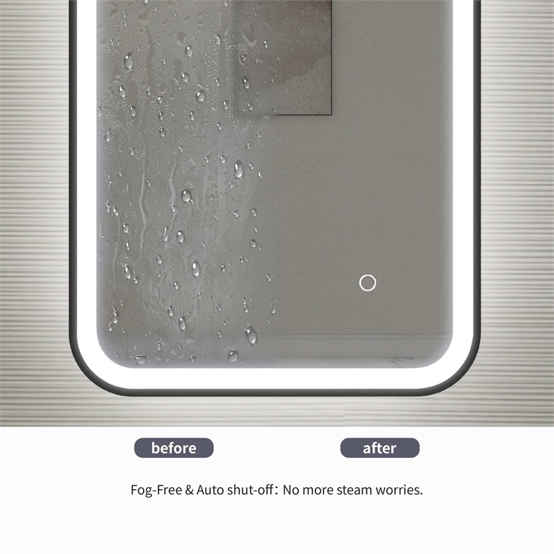 Elegant Kitchen and Bath 72 Round Led Front and Backlit Wall Mirror in Black