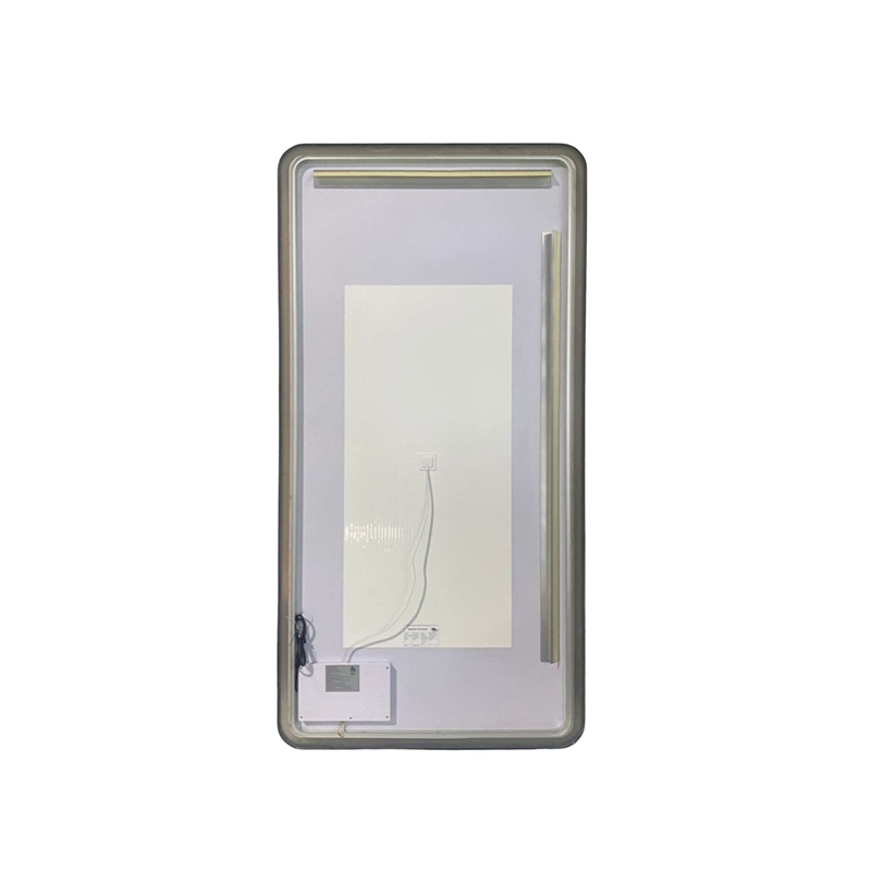 Elegant Kitchen and Bath 72 Round Led Front and Backlit Wall Mirror in Black