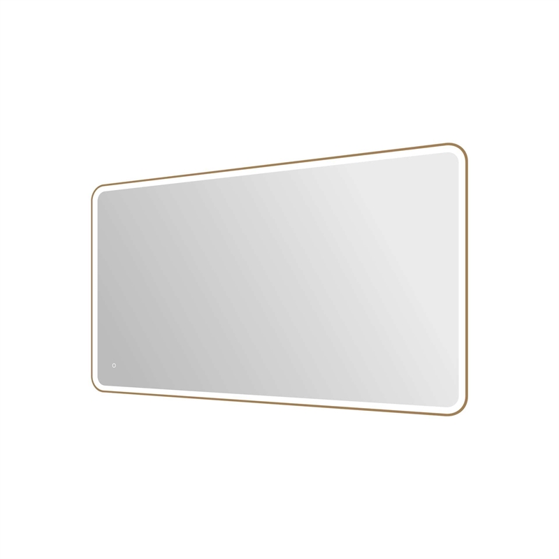 Elegant Kitchen and Bath 72 Round Led Front & Backlit Wall Mirror in Satin Gold