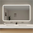 Elegant Kitchen and Bath 72 Round Led Front and Backlit Wall Mirror in Silver