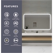 Elegant Kitchen and Bath 72 Round Led Front and Backlit Wall Mirror in Silver
