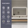Elegant Kitchen and Bath 72 Round Led Front and Backlit Wall Mirror in Silver