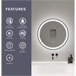 Elegant Kitchen and Bath 21 Round Led Front and Backlit Wall Mirror in Black
