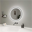 Elegant Kitchen and Bath 21 Round Led Front and Backlit Wall Mirror in Black