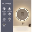 Elegant Kitchen and Bath 21 Round Led Front and Backlit Wall Mirror in Black