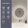 Elegant Kitchen and Bath 21 Round Led Front and Backlit Wall Mirror in Black