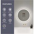 Elegant Kitchen and Bath 21 Round Led Front & Backlit Wall Mirror in Satin Gold