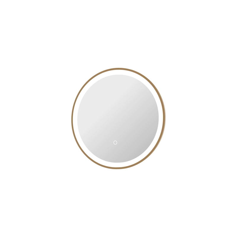Elegant Kitchen and Bath 21 Round Led Front & Backlit Wall Mirror in Satin Gold