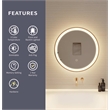 Elegant Kitchen and Bath 21 Round Led Front & Backlit Wall Mirror in Satin Gold
