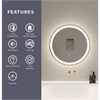 Elegant Kitchen and Bath 21 Round Led Front & Backlit Wall Mirror in Satin Gold