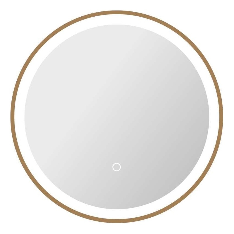 Elegant Kitchen and Bath 21 Round Led Front & Backlit Wall Mirror in Satin Gold