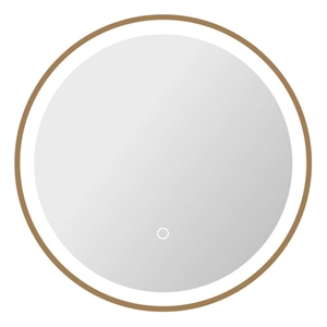Elegant Kitchen and Bath 21 Round Led Front & Backlit Wall Mirror in Satin Gold