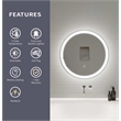 Elegant Kitchen and Bath 21 Round Led Front and Backlit Wall Mirror in Silver