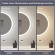 Elegant Kitchen and Bath 21 Round Led Front and Backlit Wall Mirror in Silver