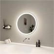 Elegant Kitchen and Bath 21 Round Led Front and Backlit Wall Mirror in Silver