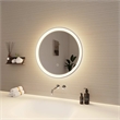 Elegant Kitchen and Bath 21 Round Led Front and Backlit Wall Mirror in Silver
