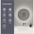 Elegant Kitchen and Bath 24 Round Led Front and Backlit Wall Mirror in Black