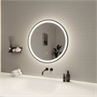 Elegant Kitchen and Bath 24 Round Led Front and Backlit Wall Mirror in Black