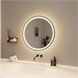 Elegant Kitchen and Bath 24 Round Led Front and Backlit Wall Mirror in Black