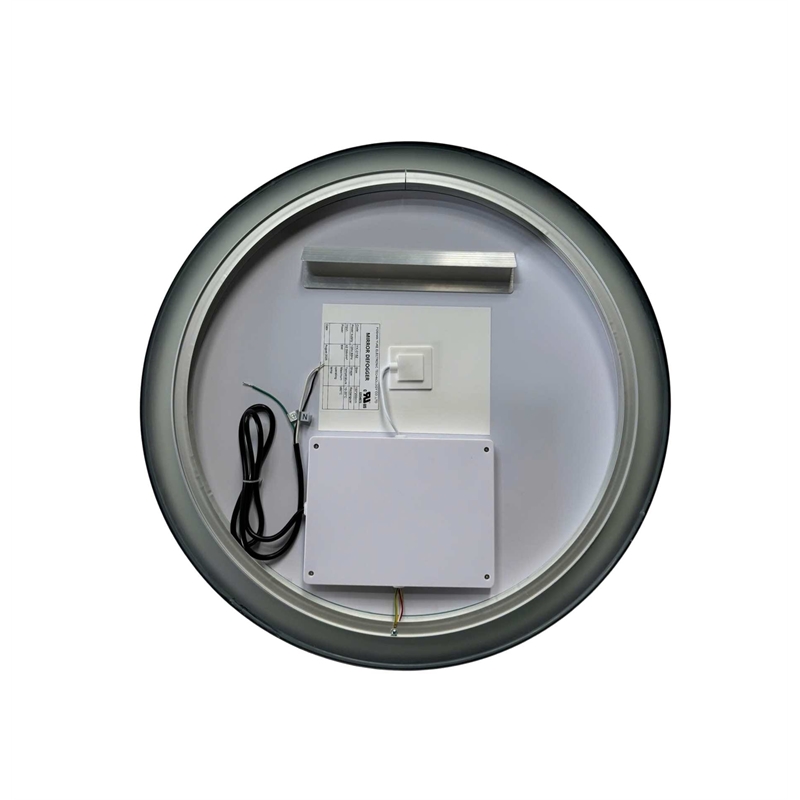 Elegant Kitchen and Bath 24 Round Led Front and Backlit Wall Mirror in Black