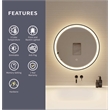 Elegant Kitchen and Bath 24 Round Led Front and Backlit Wall Mirror in Black