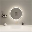 Elegant Kitchen and Bath 24 Round Led Front & Backlit Wall Mirror in Satin Gold