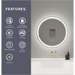 Elegant Kitchen and Bath 24 Round Led Front & Backlit Wall Mirror in Satin Gold