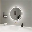 Elegant Kitchen and Bath 24 Round Led Front & Backlit Wall Mirror in Satin Gold