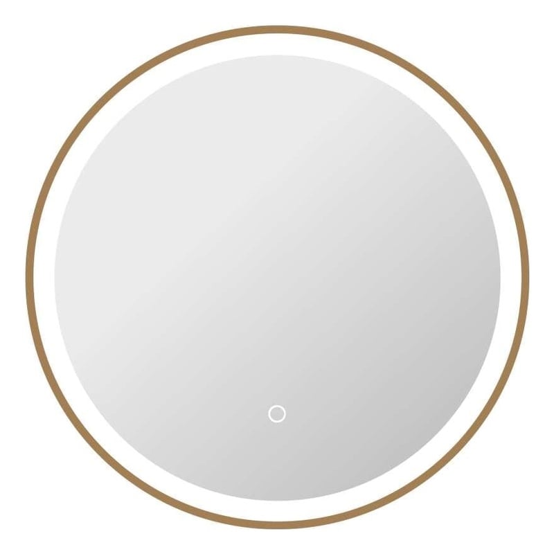 Elegant Kitchen and Bath 24 Round Led Front & Backlit Wall Mirror in Satin Gold