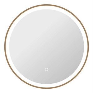 Elegant Kitchen and Bath 24 Round Led Front & Backlit Wall Mirror in Satin Gold