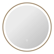Elegant Kitchen and Bath 24 Round Led Front & Backlit Wall Mirror in Satin Gold