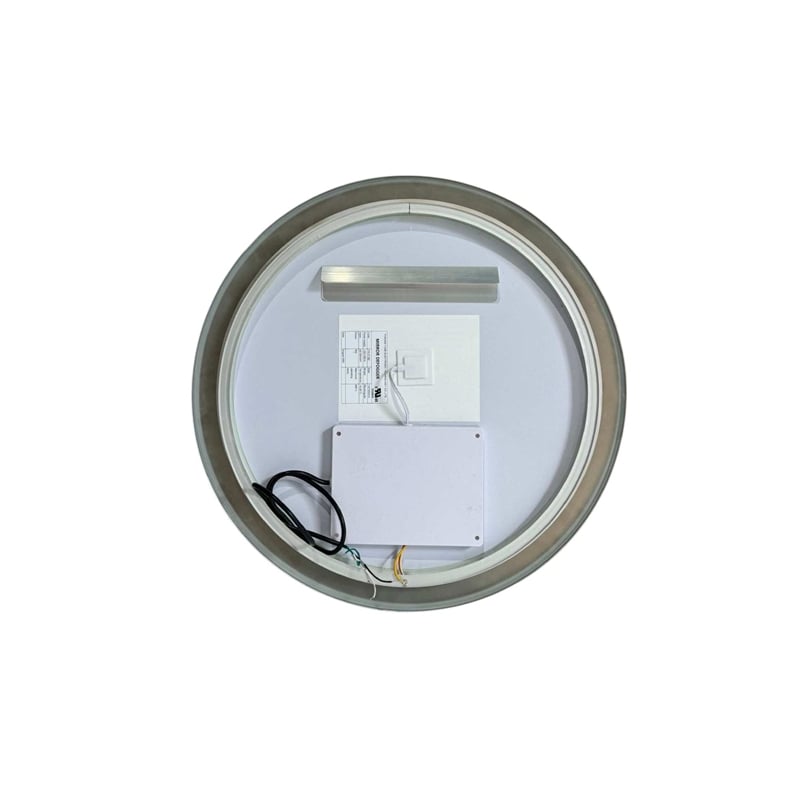 Elegant Kitchen and Bath 24 Round Led Front and Backlit Wall Mirror in Silver