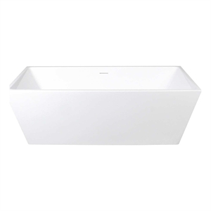 Elegant Kitchen and Bath 67&quot Soaking Rectangular Bathtub in Glossy White/Black