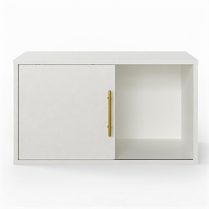 24&quot White Cube Storage Organizer with Sliding Door - Stackable Modular