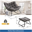 Dark Gray Egg Rocking Chair - Ottoman - All-Weather Wicker - Cushions