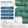 Light Green Egg Rocking Chair - Ottoman - All-Weather Wicker - Cushions