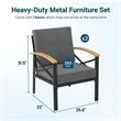 2 Pieces Havey-Duty Metal Outdoor Patio Armchair Set - All-Weather - Gray