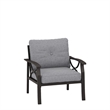 All-Weather Metal Armchairs - Khaki Frame with Gray Cushions (Set of 2)
