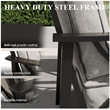 All-Weather Metal Armchairs - Black Frame with Gray Cushions (Set of 2)