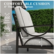 All-Weather Metal Armchairs - Black Frame with Gray Cushions (Set of 2)