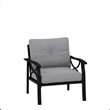 All-Weather Metal Armchairs - Black Frame with Gray Cushions (Set of 2)