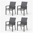 Grey Aluminum Outdoor Patio Chair - All Weather Textilene Patio (Set of 4)