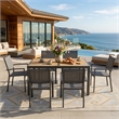 Heavy Duty Metal Grey Outdoor Patio - All Weather Textilene (Set of 6)